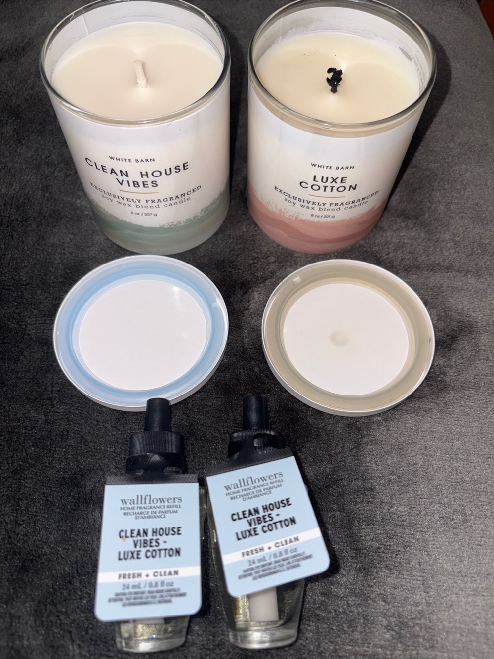 White Barn Candles & Wallflowers Set — White, Green, Pink